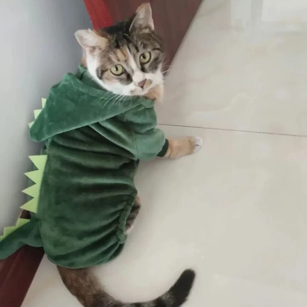 Enterito verde de cuatro patas con diseño animal para mascotas
