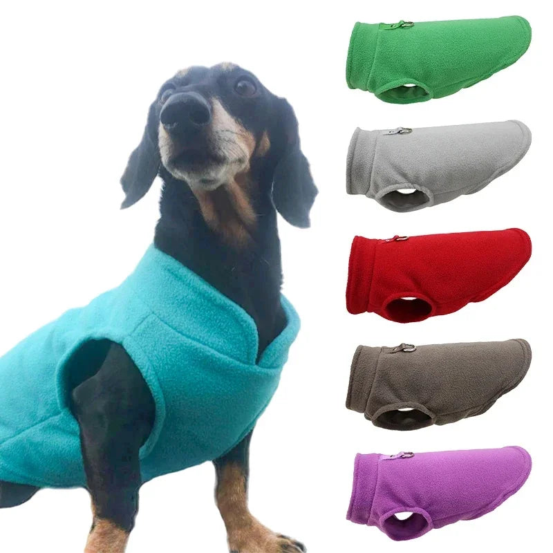 Chaleco de polar con argolla para perros pequeños y gatos