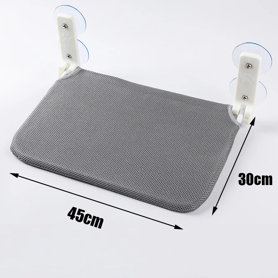 Hamaca plegable de ventana para gatos en malla o peluche