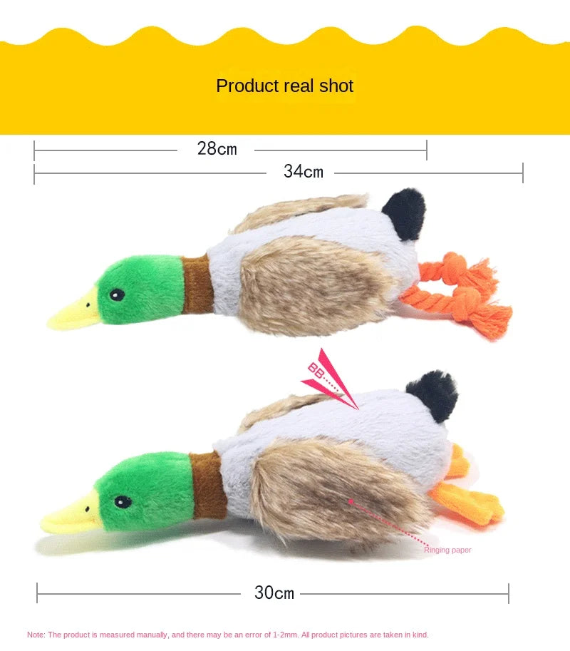 Pato de peluche con sonido para perros