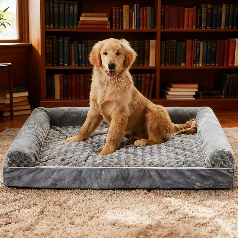 Cama rectangular para perros con cubierta desmontable