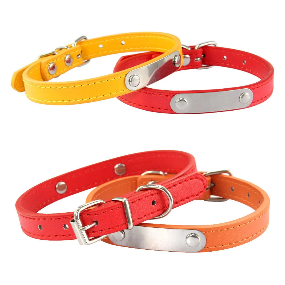 Collar para perros con placa grabable y cinco posiciones