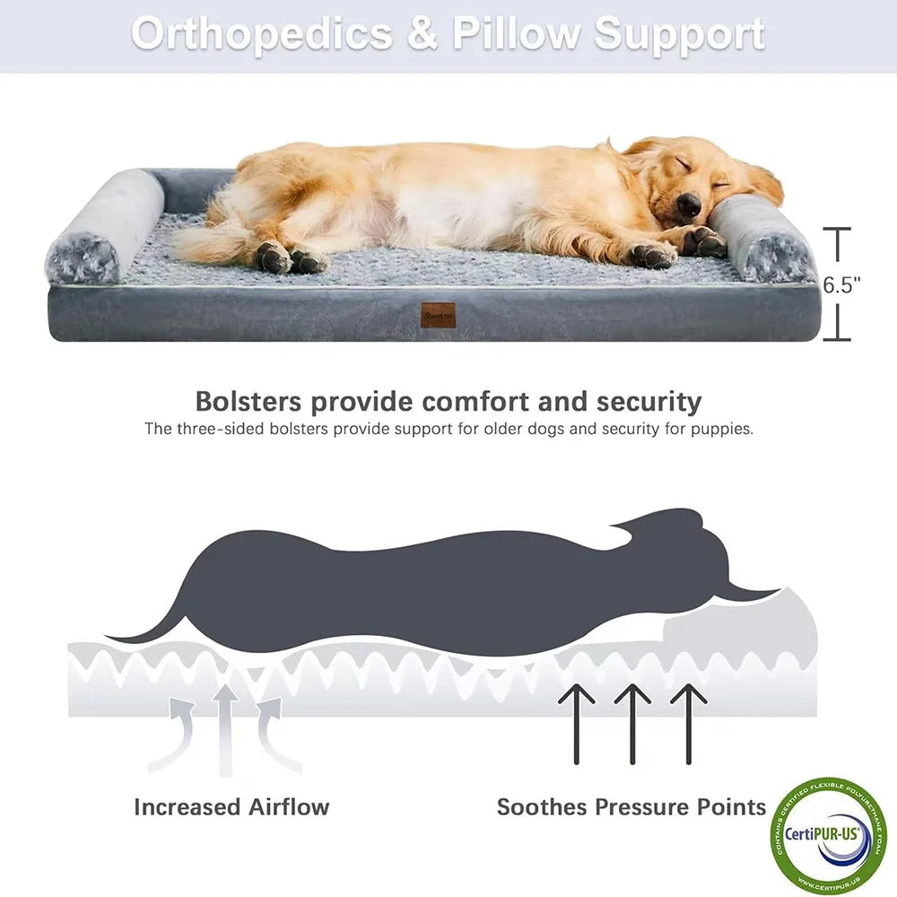 Cama rectangular para perros con cubierta desmontable