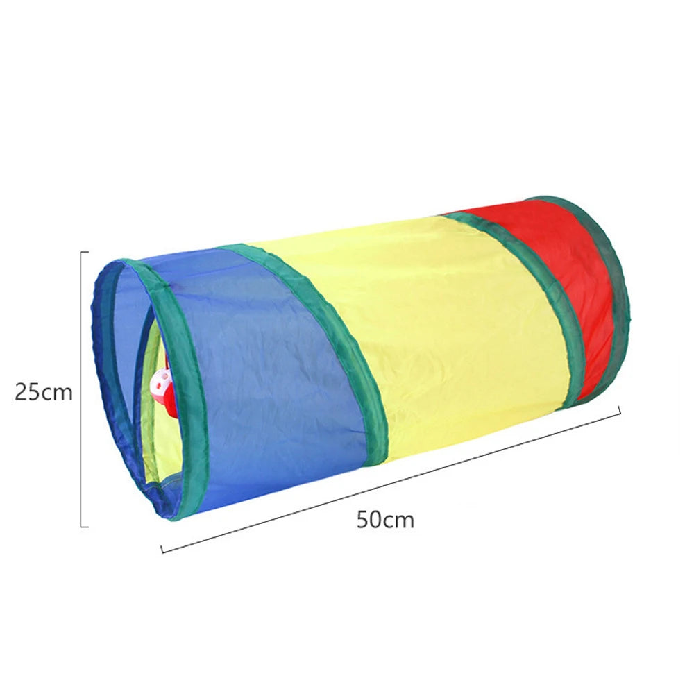 Túnel plegable de tela para juego y escondite de gatos