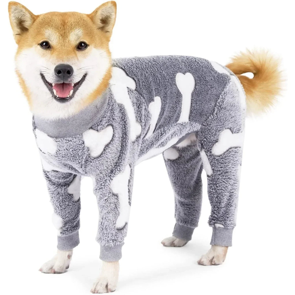 Pijama de polar de cuatro patas para perros