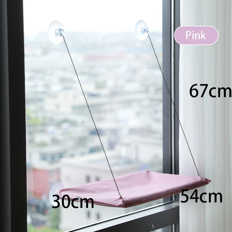 Hamaca desmontable de gamuza para ventana de gatos