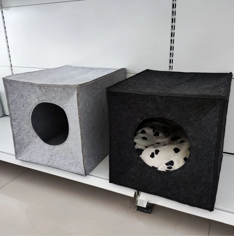 Cueva plegable de fieltro para gatos