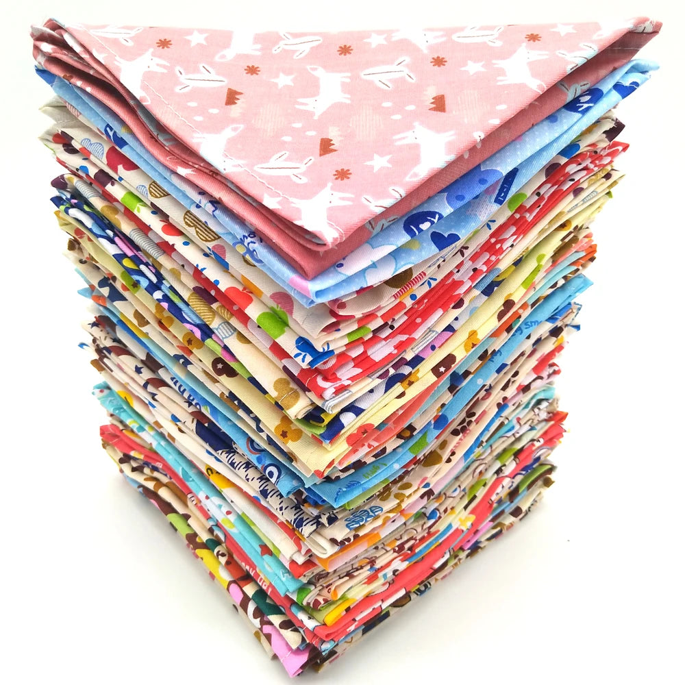 Pack de 10 bandanas triangulares de tela para perros