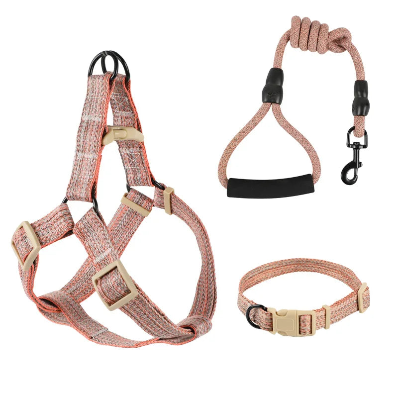 Conjunto de pretal, collar y correa para perros pequeños