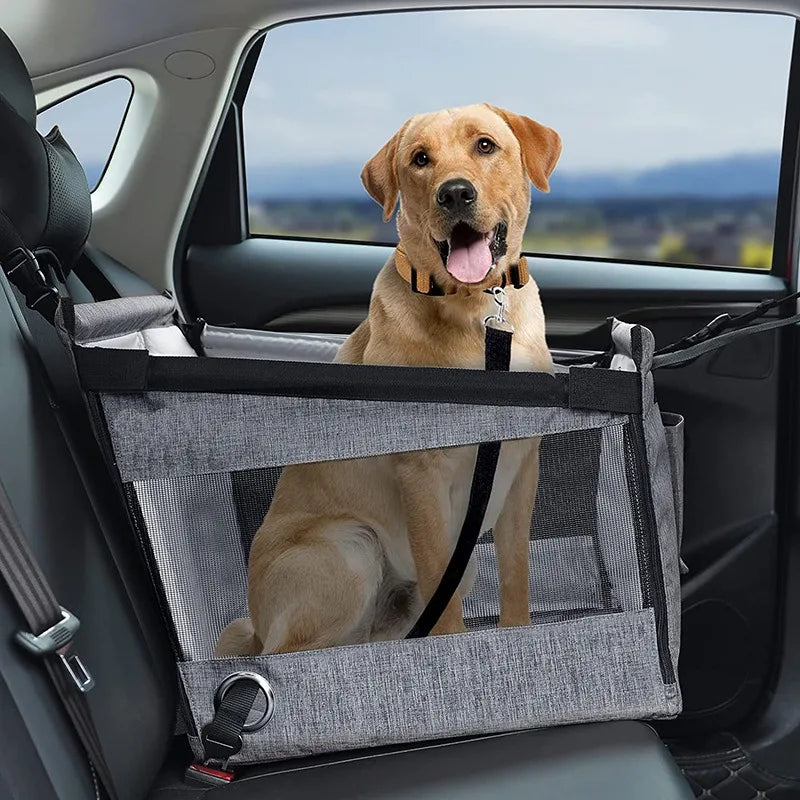 Asiento transportador para perros con malla de ventilación