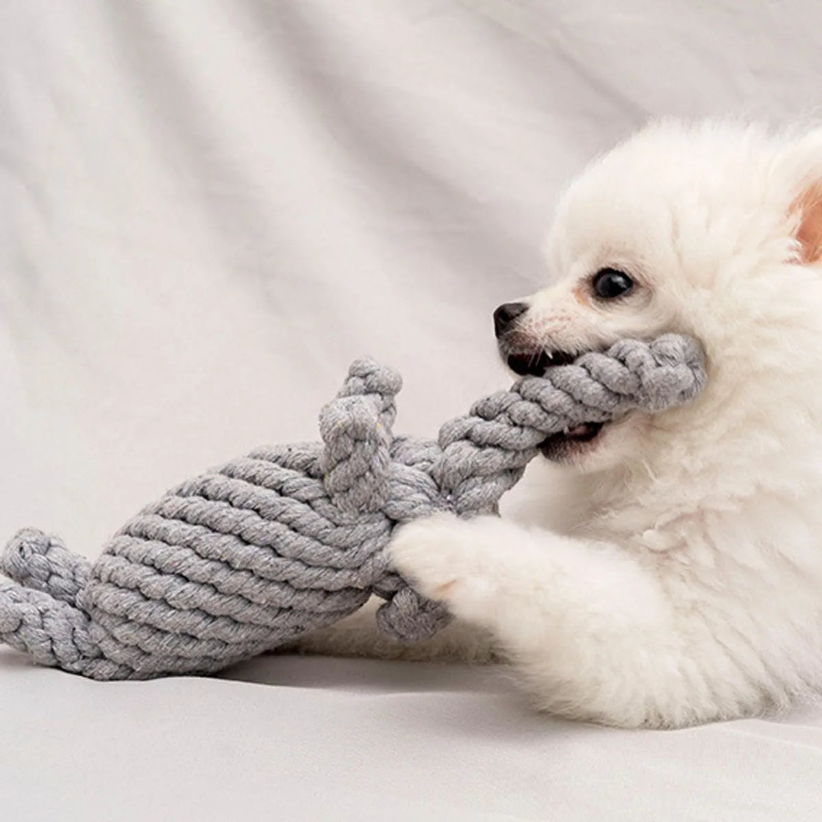 Juguete de soga tejida para perros con diseños de figuras