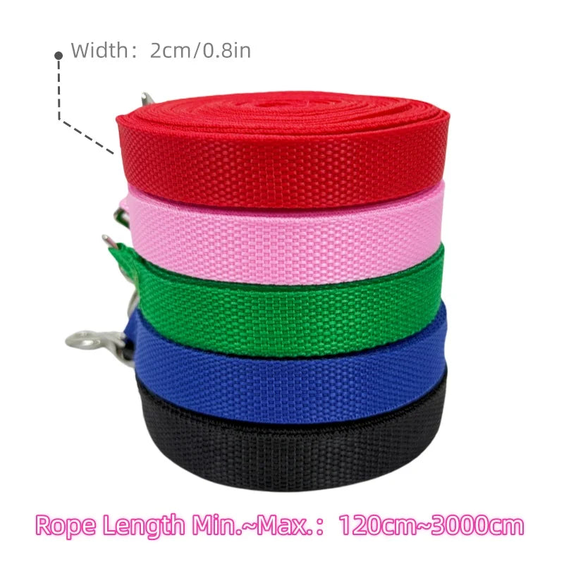 Correa de nylon para perros con largos de 1,2 a 30 m