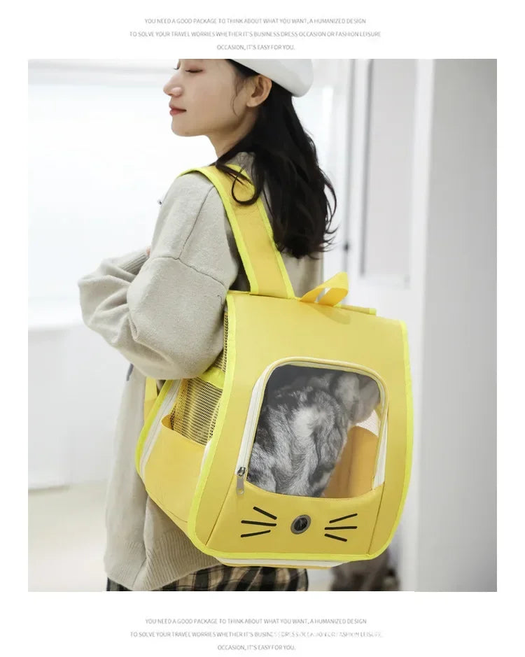 Mochila transportadora ventilada para gatos y perros pequeños