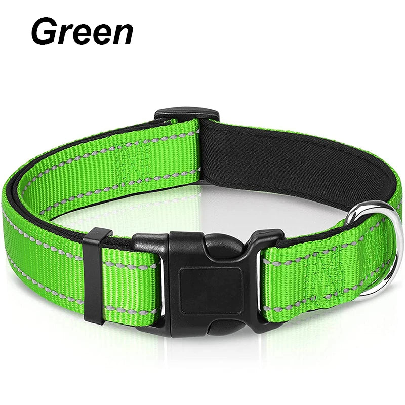 Collar reflectivo para perros con acolchado y doble argolla