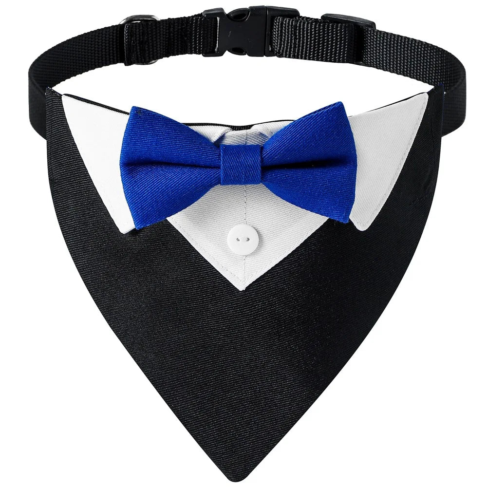Bandana de gala para mascotas con moño ajustable