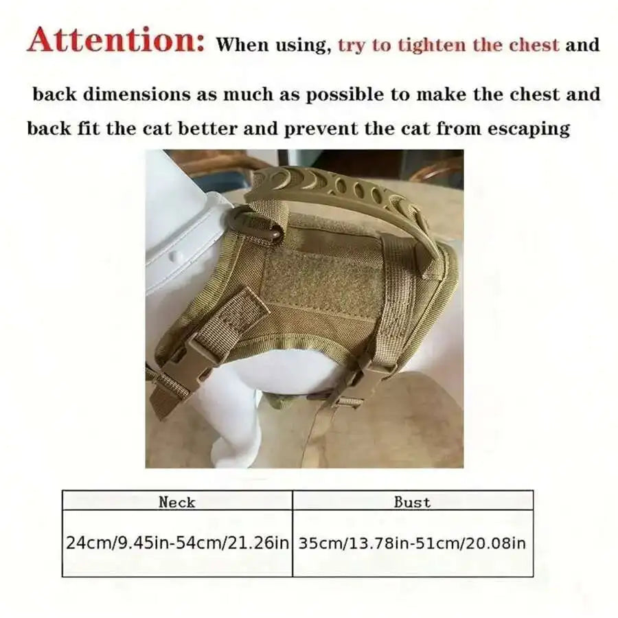Pretal chaleco ajustable para gatos con malla suave