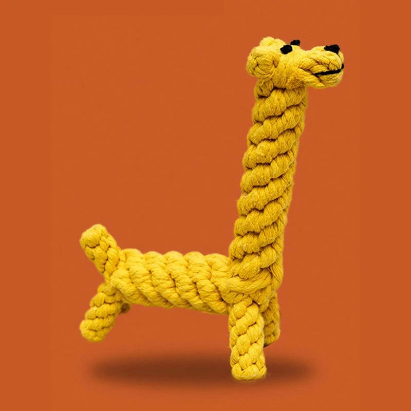 Juguete de soga tejida para perros con diseños de figuras