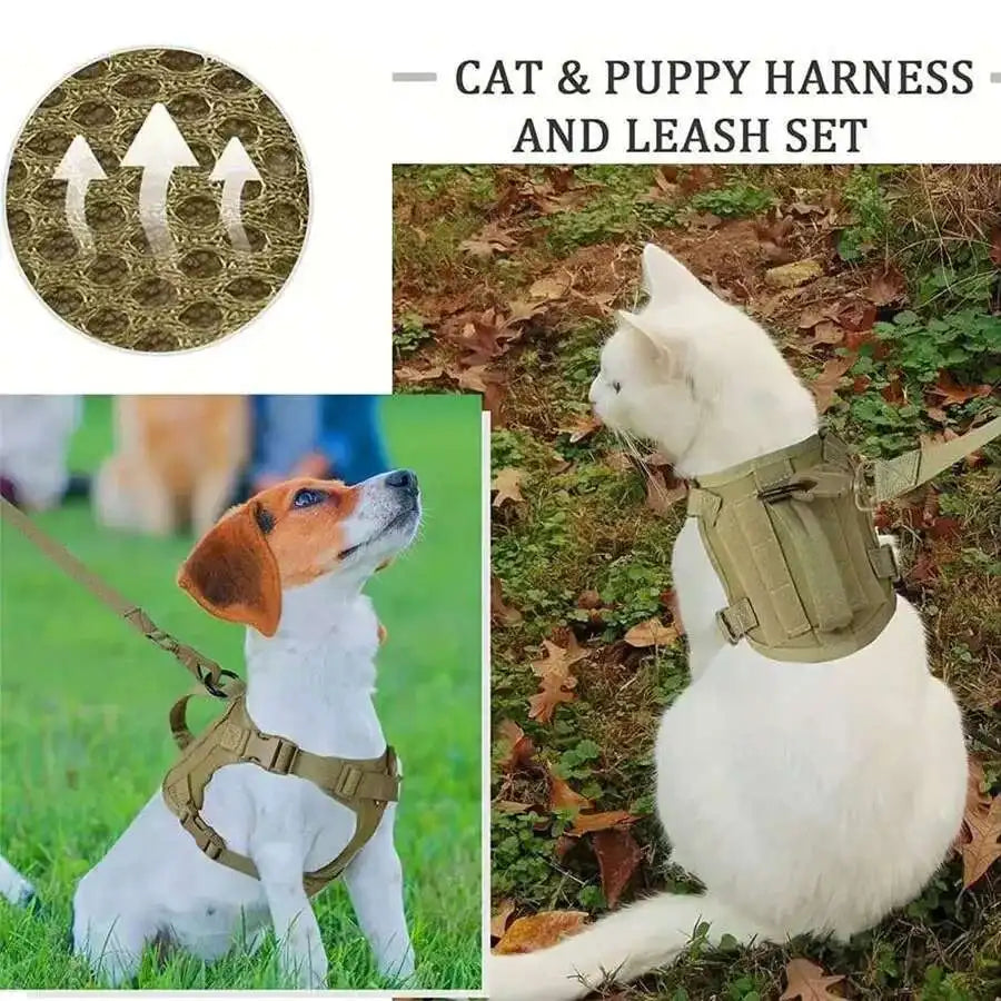 Pretal chaleco ajustable para gatos con malla suave