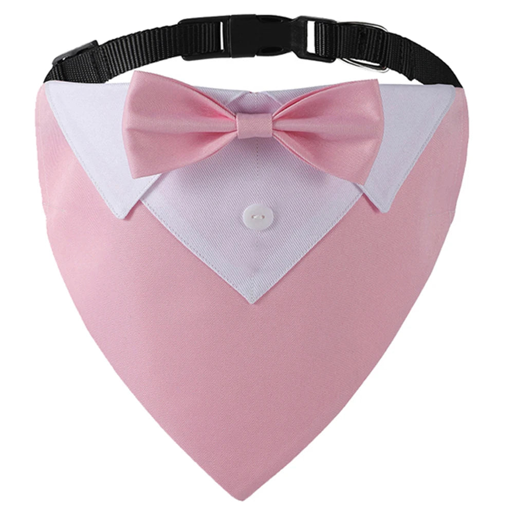 Bandana de gala para mascotas con moño ajustable