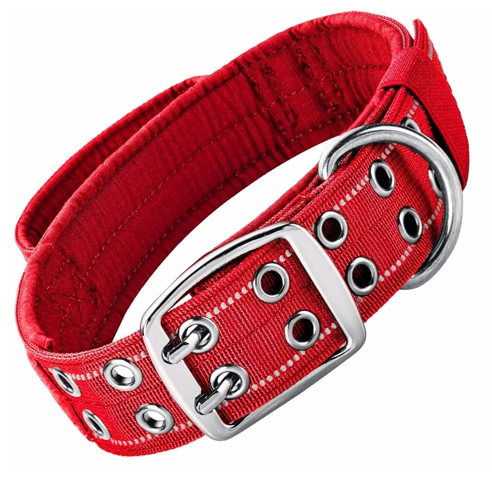 Collar táctico para perros con doble hebilla y asa acolchada