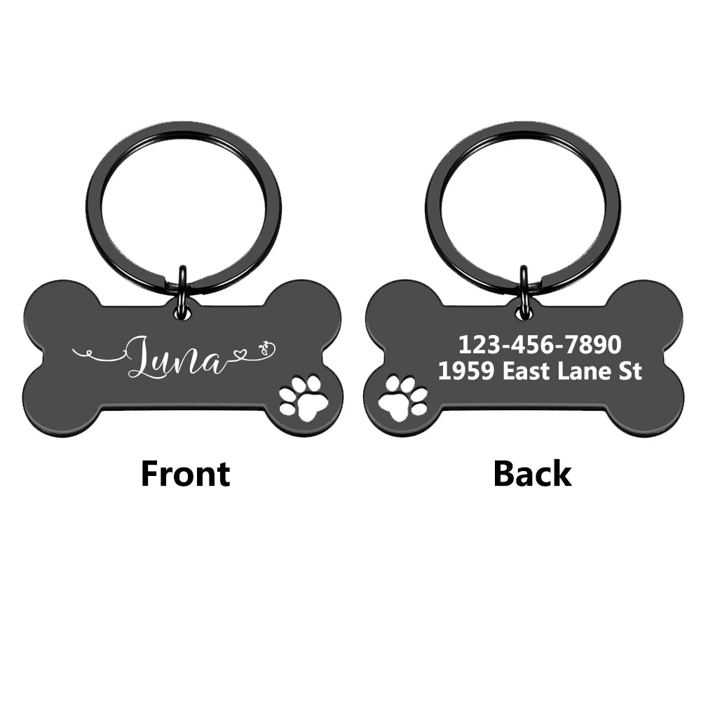 Chapita personalizable para mascotas con línea ondulada